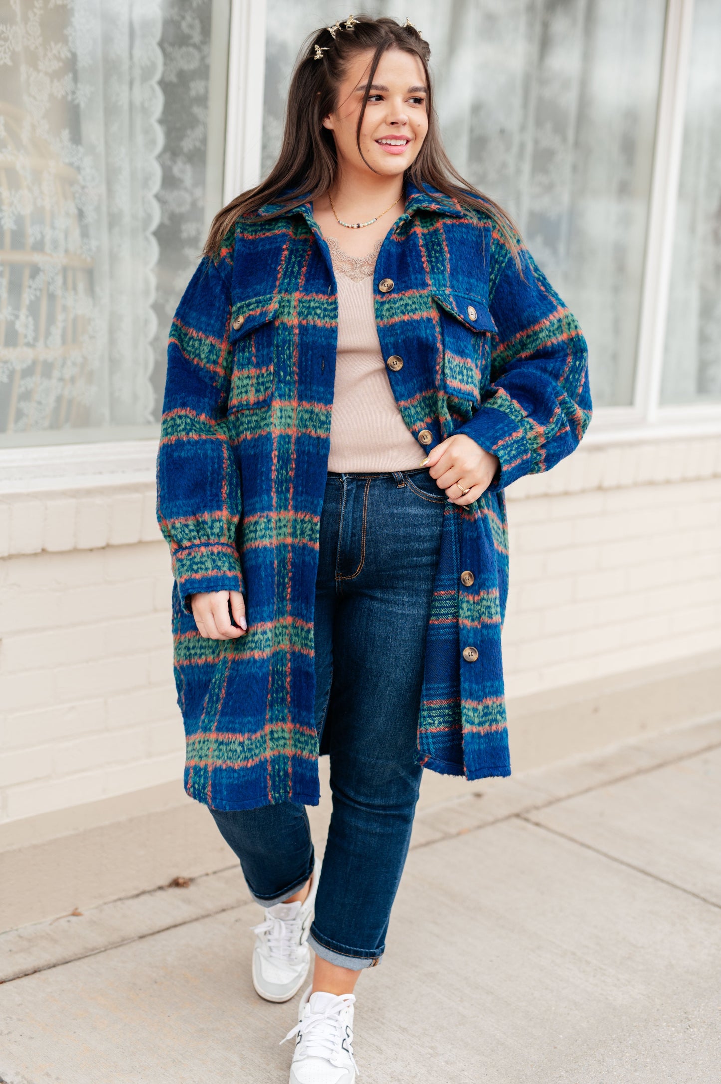 No Tears Plaid Coat-Womens-Modish Lily, Tecumseh Michigan