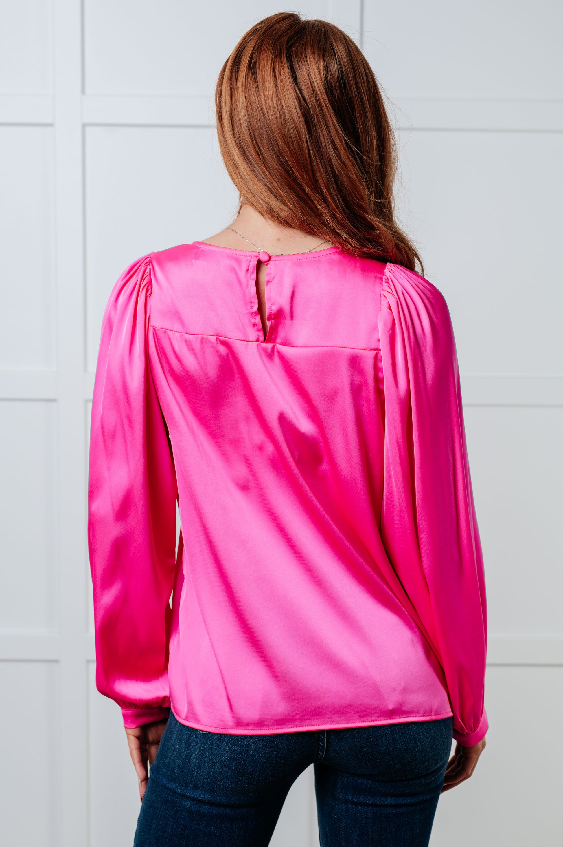 Not Exaggerating Satin Puff Sleeve Blouse-Blouses-Modish Lily, Tecumseh Michigan