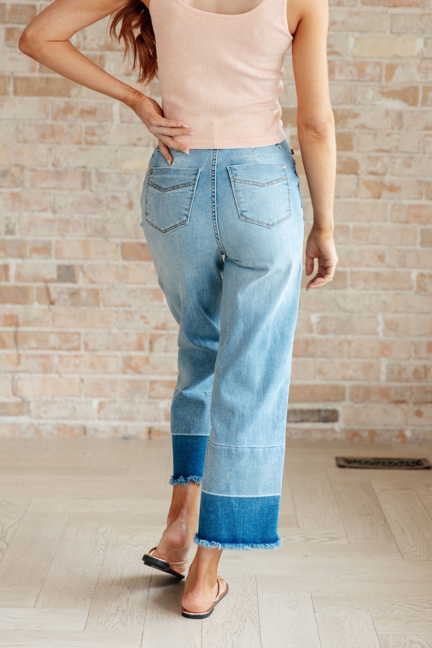 Olivia High Rise Wide Leg Crop Jeans in Medium Wash-Bottoms-Modish Lily, Tecumseh Michigan