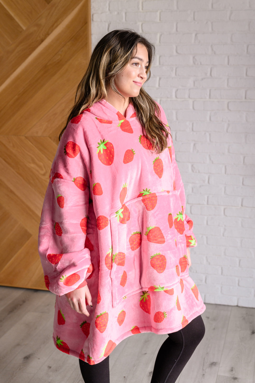 Oversized Blanket Hoodie in Strawberry-Layers-Modish Lily, Tecumseh Michigan