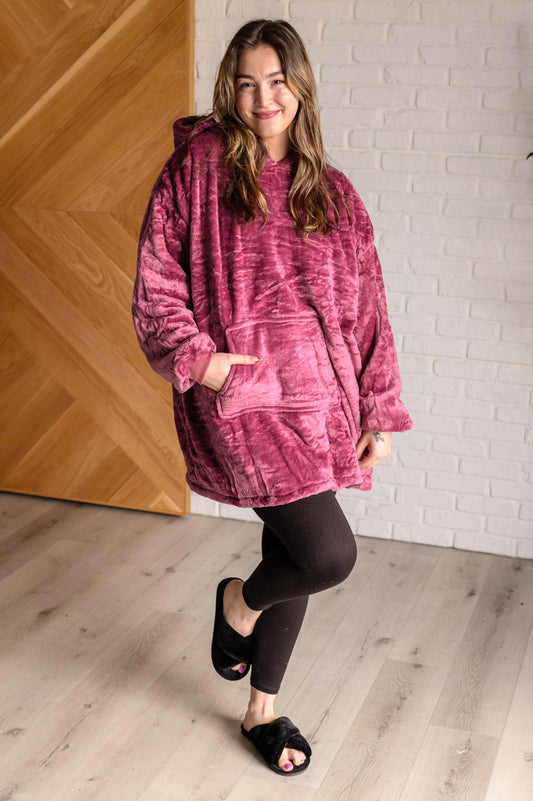 Oversized Velour Blanket Hoodie in Purple-Layers-Modish Lily, Tecumseh Michigan