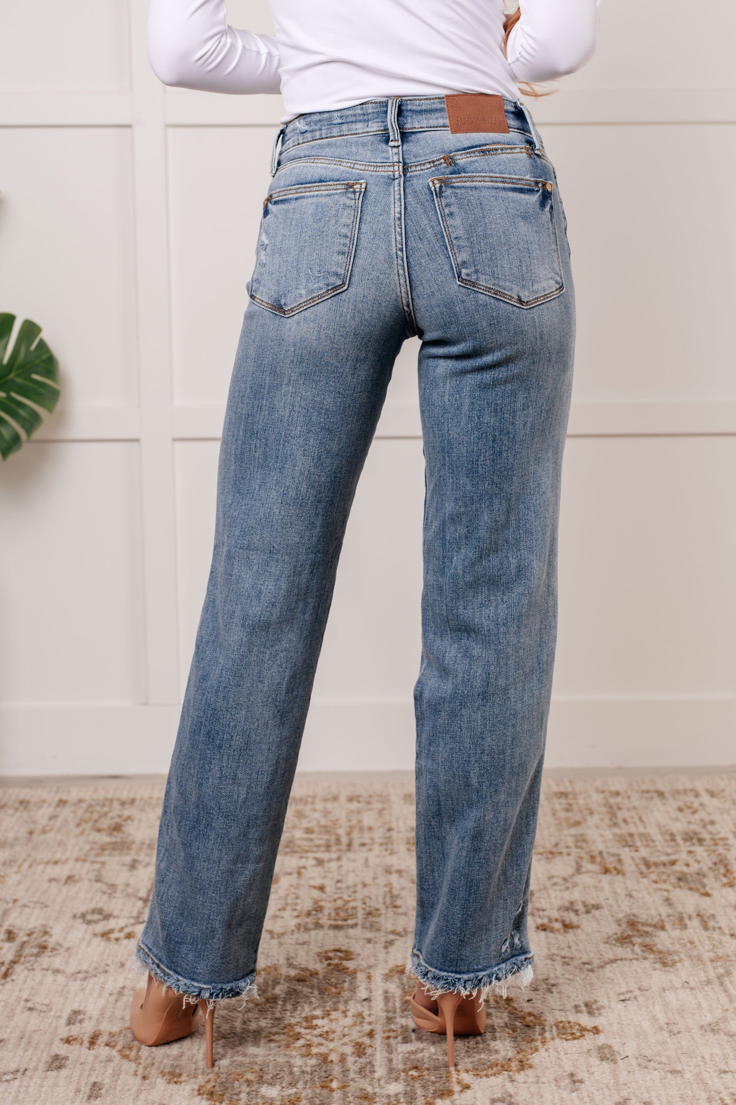 Quinn Mid Rise Cell Phone Pocket Dad Jeans-Womens-Modish Lily, Tecumseh Michigan