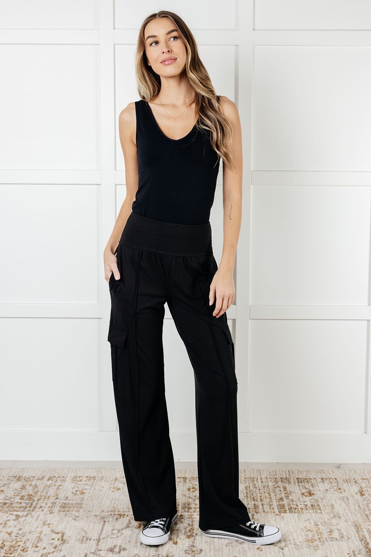 Race to Relax Cargo Pants in Black-Bottoms-Modish Lily, Tecumseh Michigan