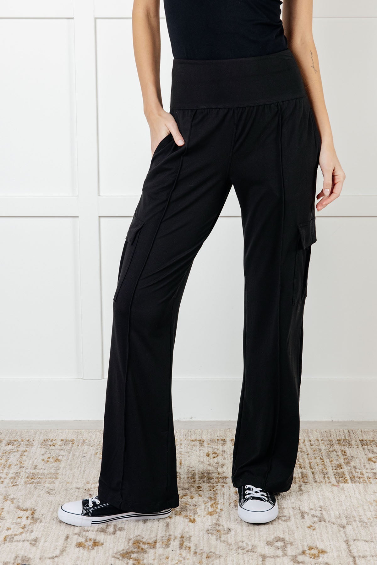 Race to Relax Cargo Pants in Black-Bottoms-Modish Lily, Tecumseh Michigan