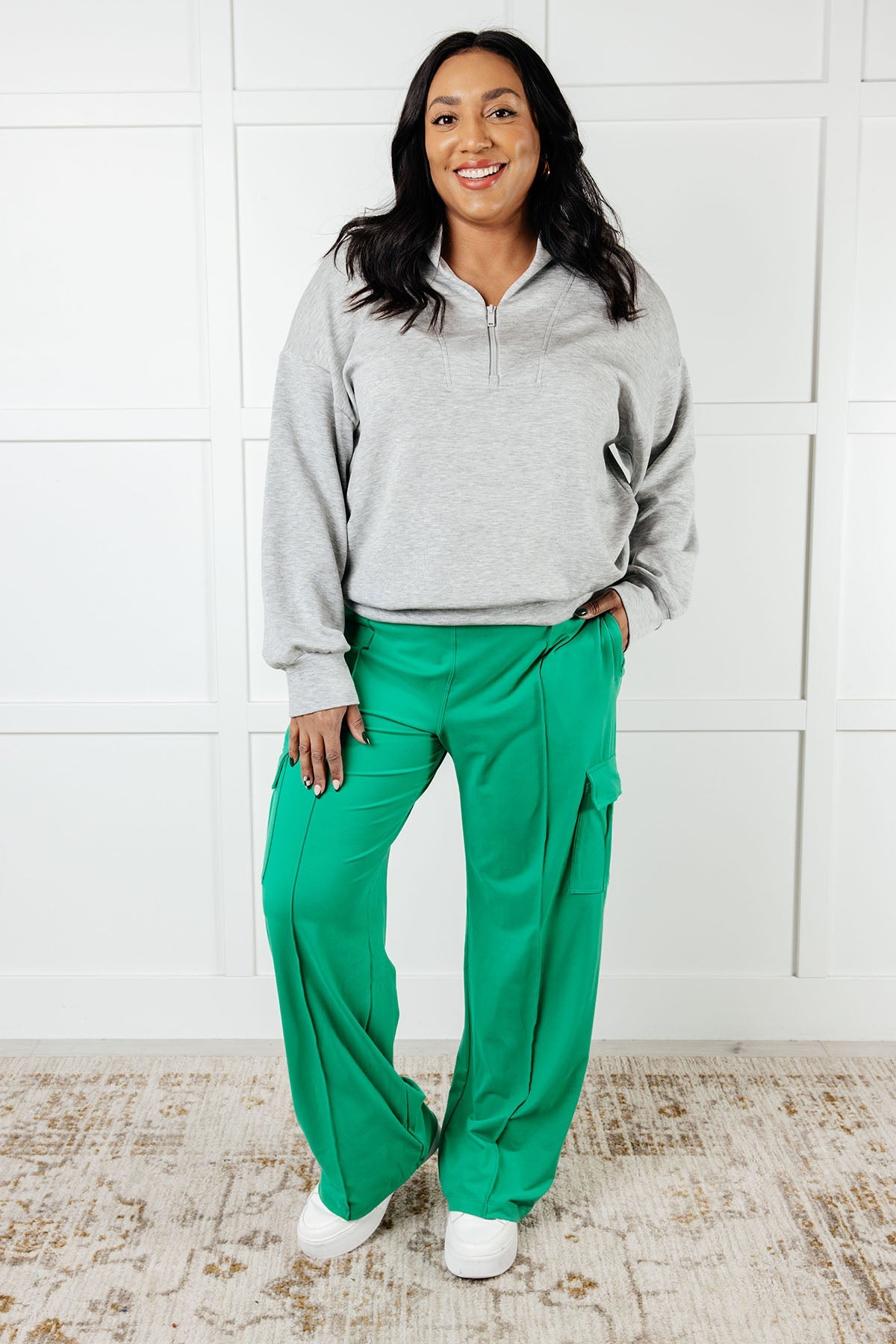 Race to Relax Cargo Pants in Emerald Green-Bottoms-Modish Lily, Tecumseh Michigan