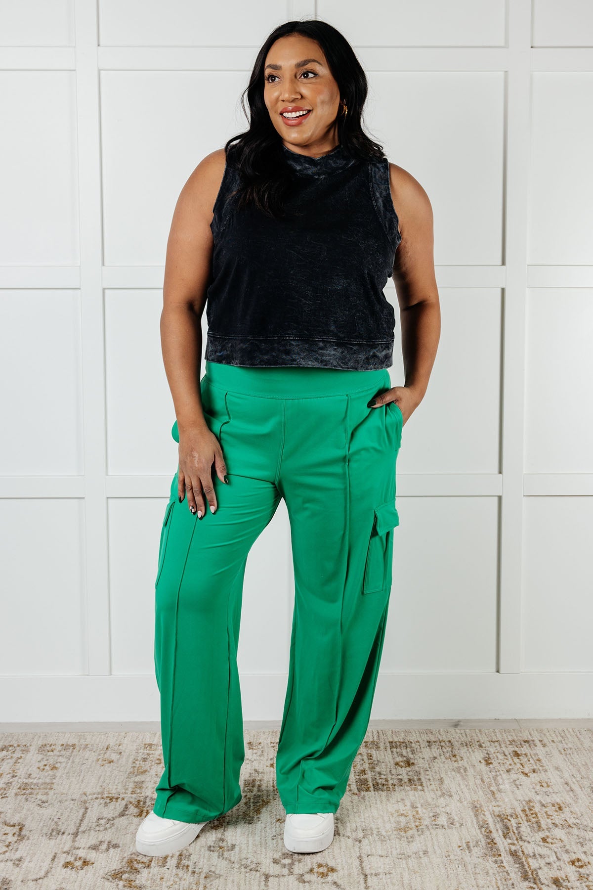 Race to Relax Cargo Pants in Emerald Green-Bottoms-Modish Lily, Tecumseh Michigan