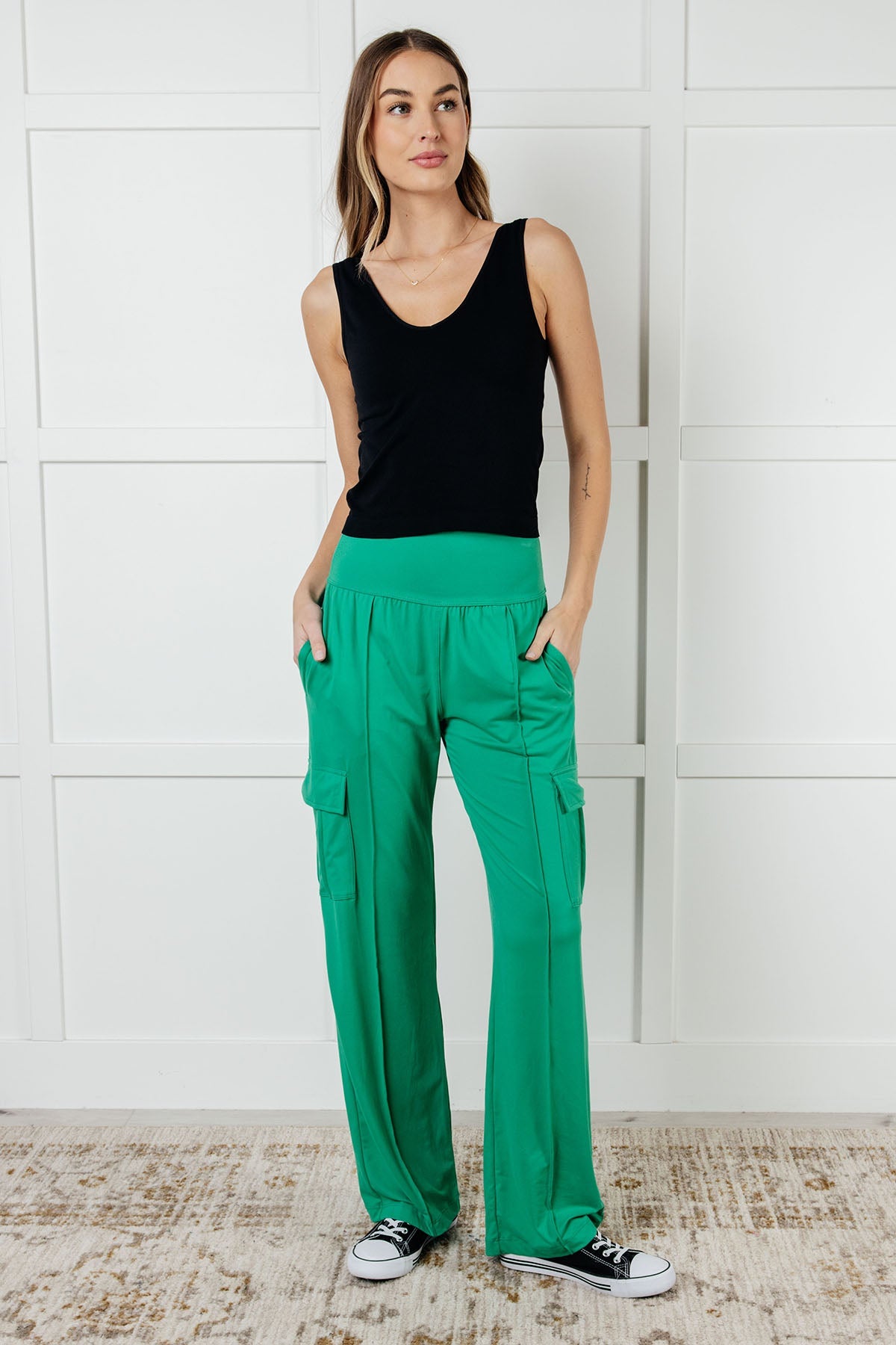 Race to Relax Cargo Pants in Emerald Green-Bottoms-Modish Lily, Tecumseh Michigan