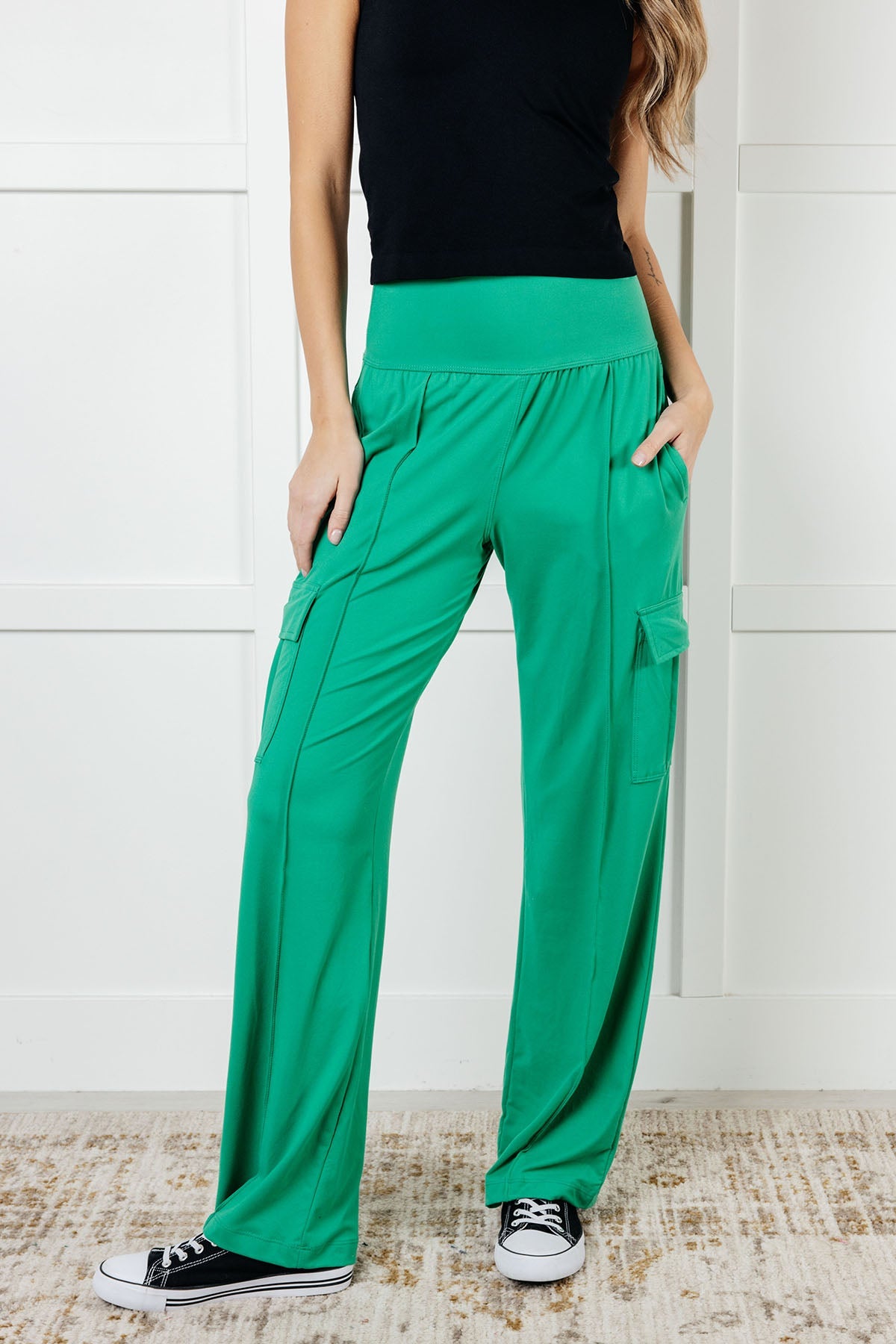 Race to Relax Cargo Pants in Emerald Green-Bottoms-Modish Lily, Tecumseh Michigan