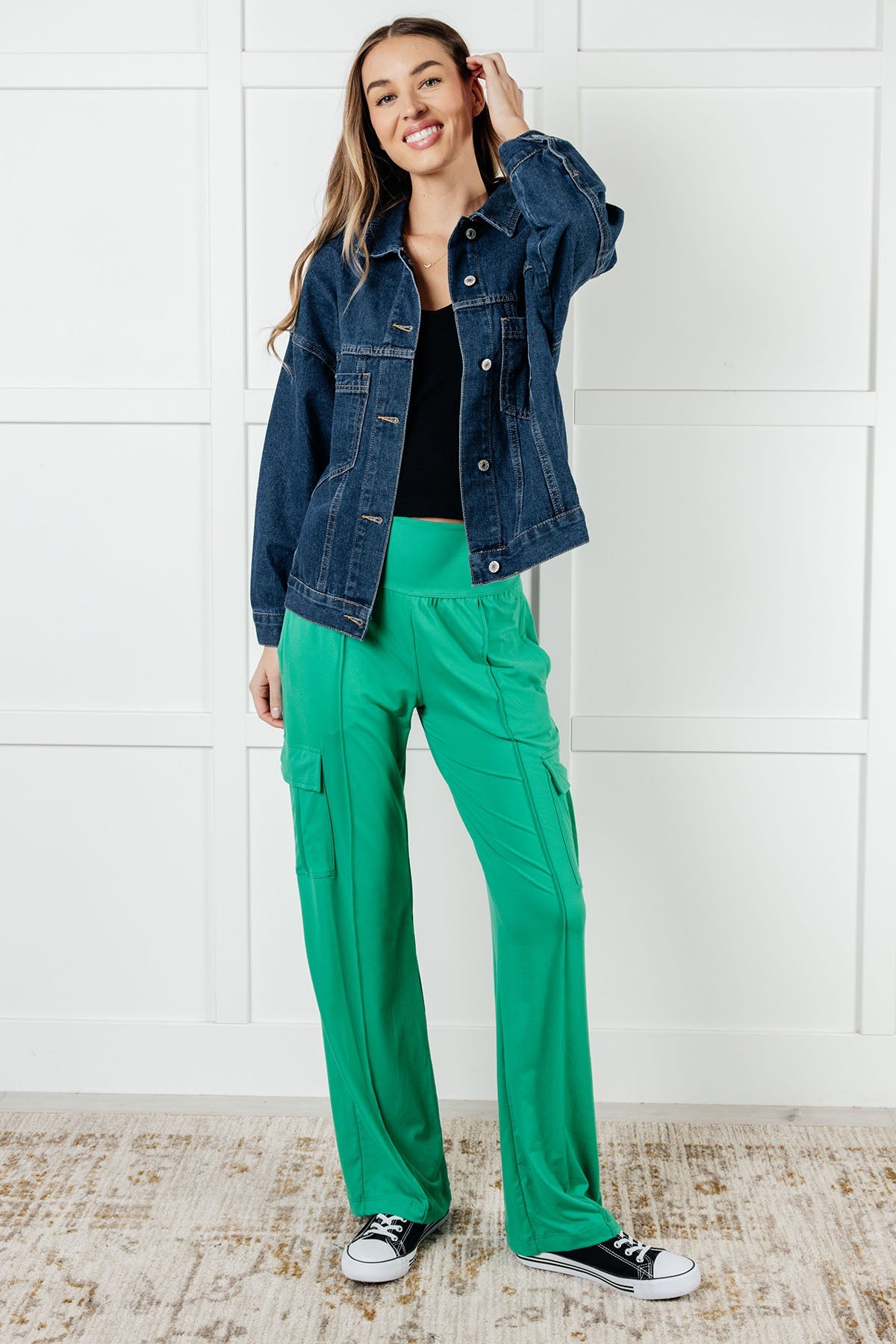 Race to Relax Cargo Pants in Emerald Green-Bottoms-Modish Lily, Tecumseh Michigan