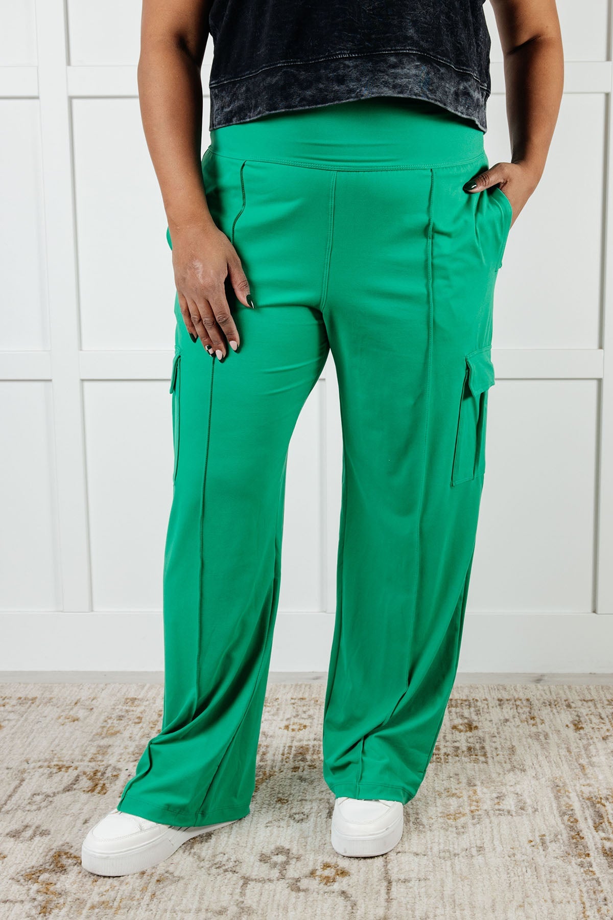 Race to Relax Cargo Pants in Emerald Green-Bottoms-Modish Lily, Tecumseh Michigan