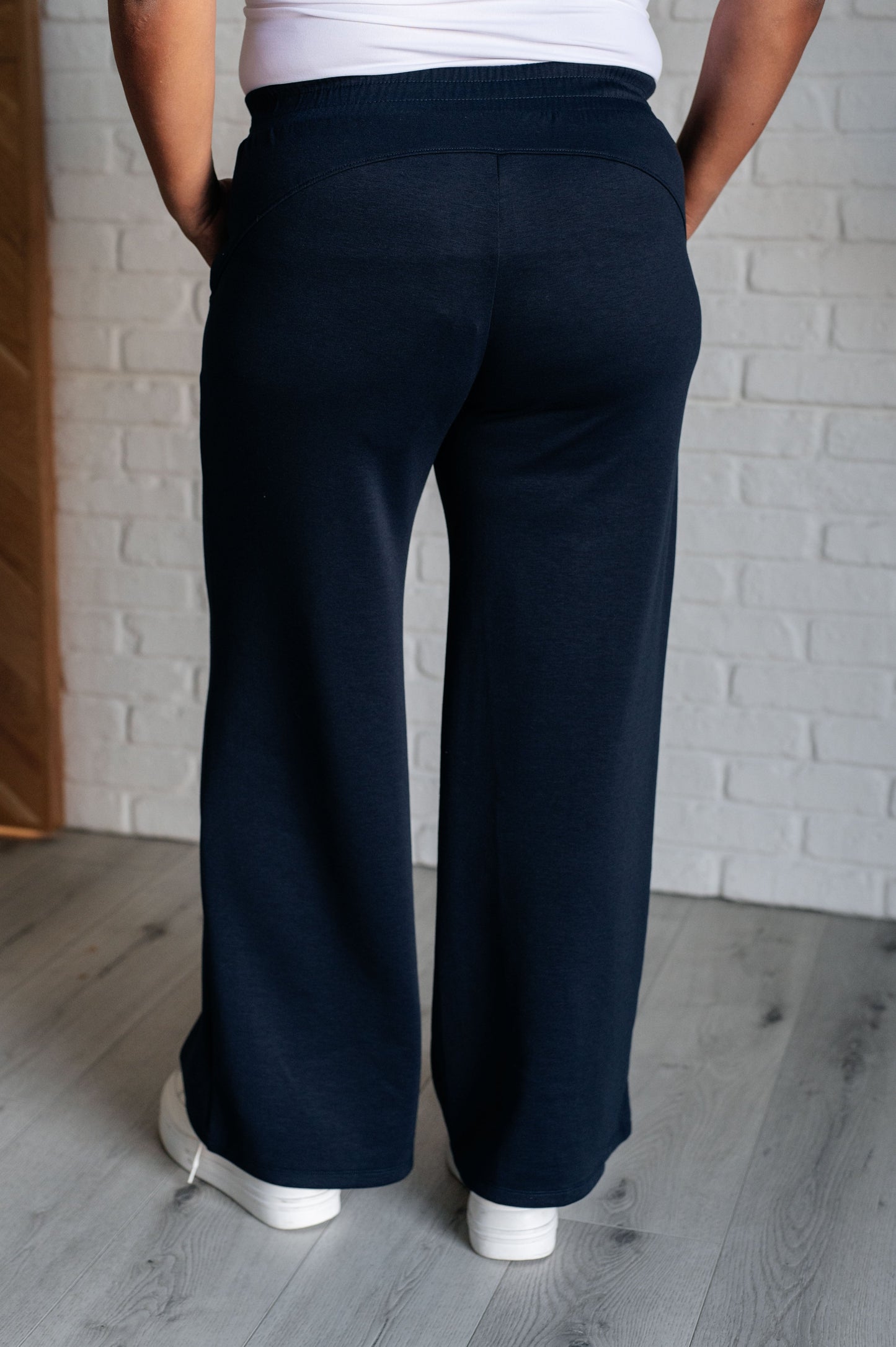 Resort Travel Wide Leg Crop Pant in Navy-Athleisure-Modish Lily, Tecumseh Michigan