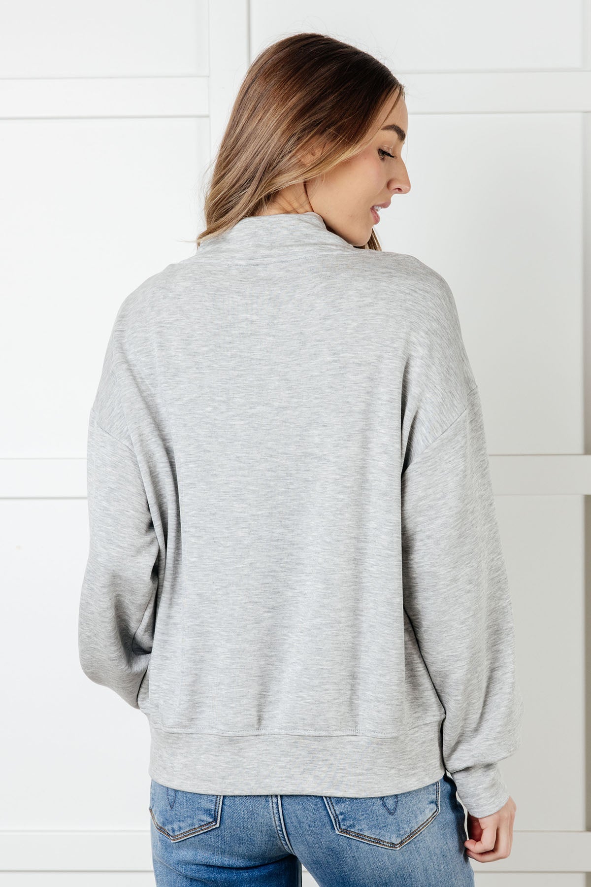 Rogue Runner Half Zip Jacket in Heather Grey-Layers-Modish Lily, Tecumseh Michigan