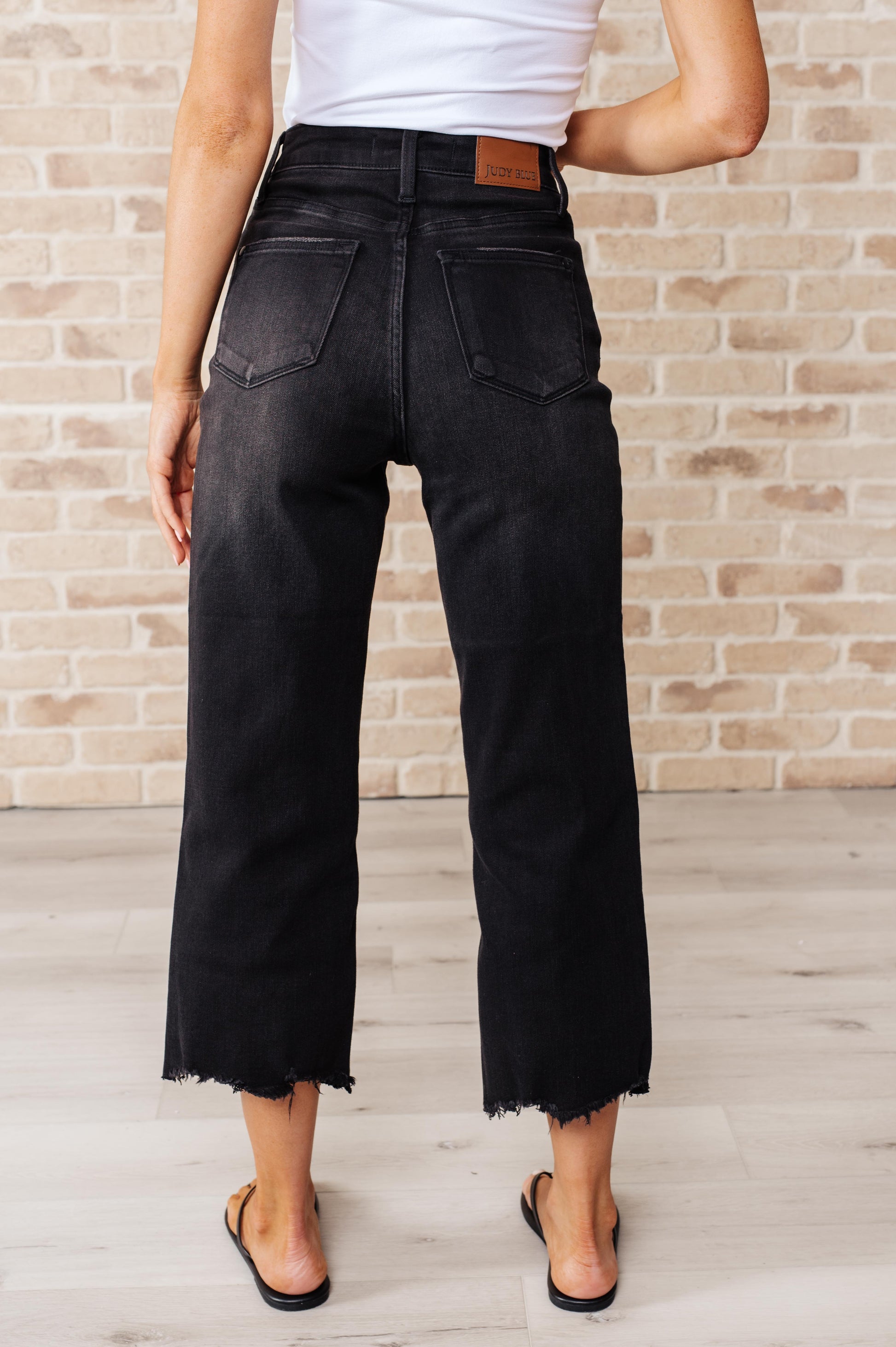 Ryan High Rise Button Fly Wide Leg Crop Jeans-Womens-Modish Lily, Tecumseh Michigan