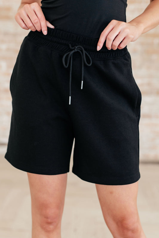 Settle In Dad Shorts in Black-Athleisure-Modish Lily, Tecumseh Michigan