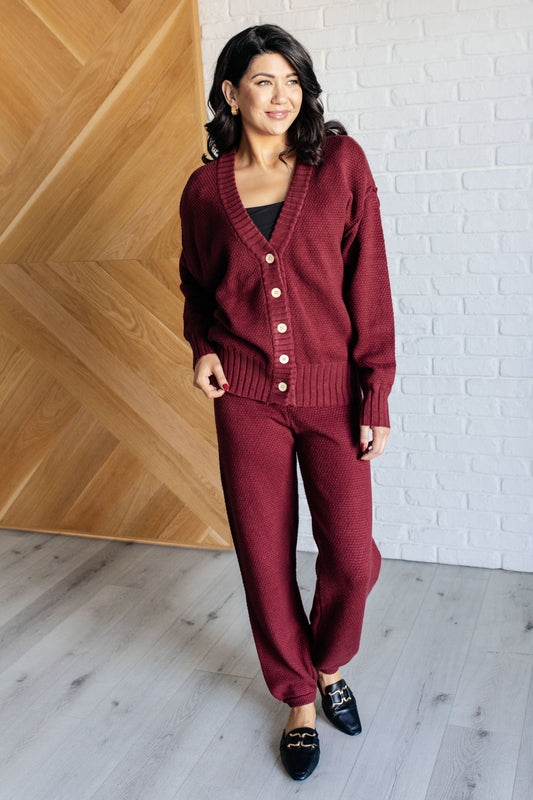 Simple Solution Knit Set in Wine-Sets-Modish Lily, Tecumseh Michigan