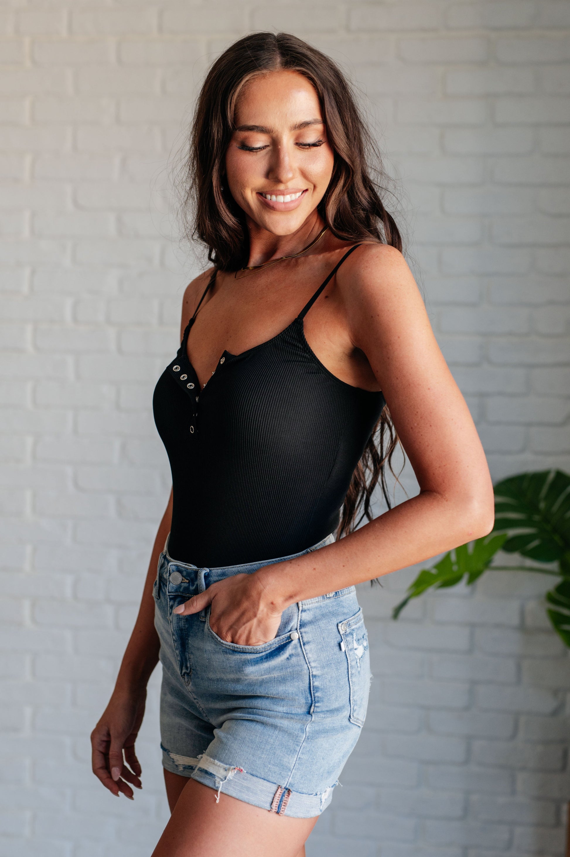 Snap it Up Spaghetti Strap Bodysuit-Bodysuits-Modish Lily, Tecumseh Michigan
