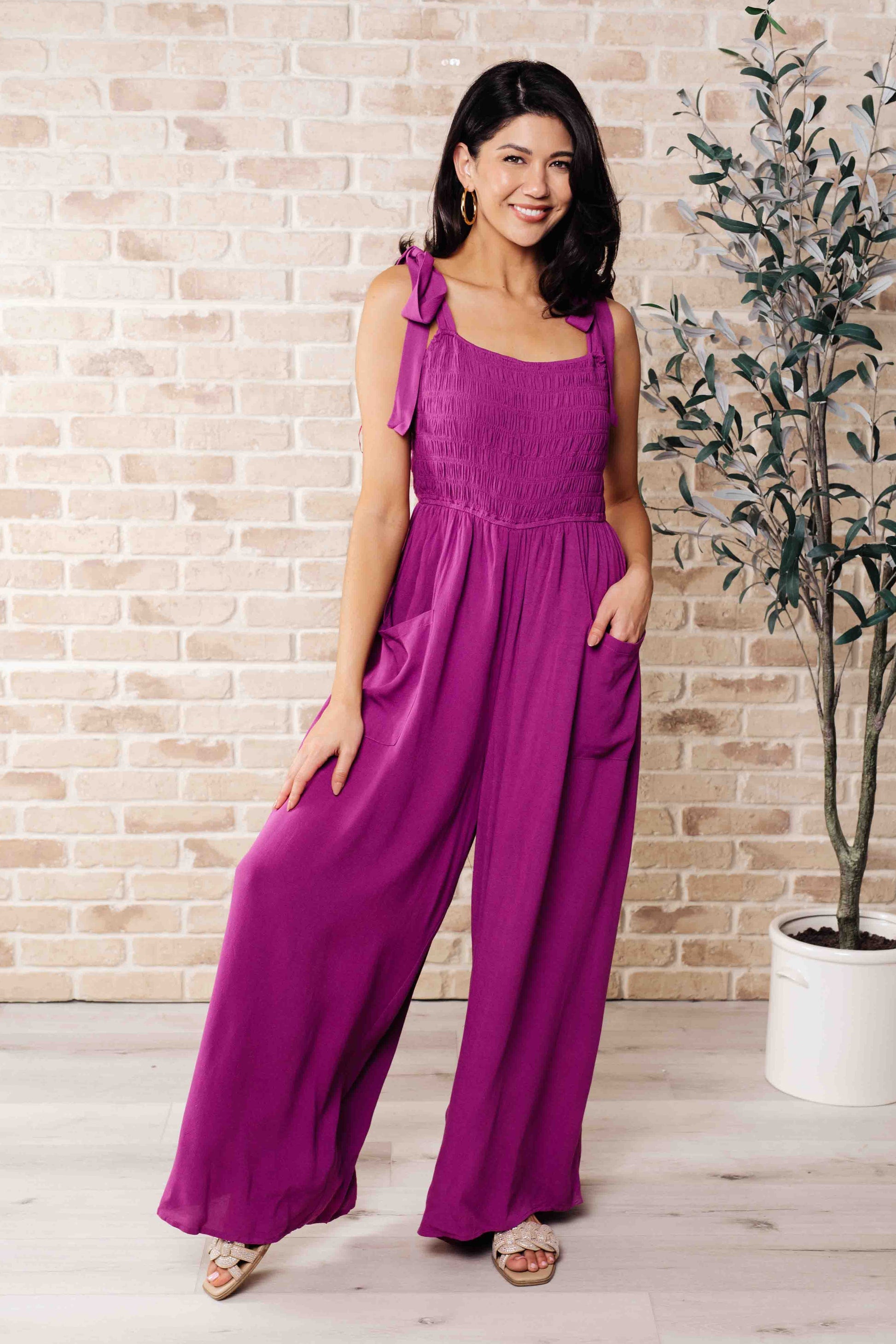 Social Graces Wide Leg Jumpsuit-Jumpsuits & Rompers-Modish Lily, Tecumseh Michigan