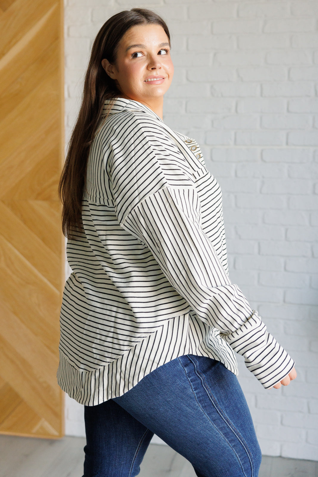 Striped Serendipity Pullover-Tops-Modish Lily, Tecumseh Michigan