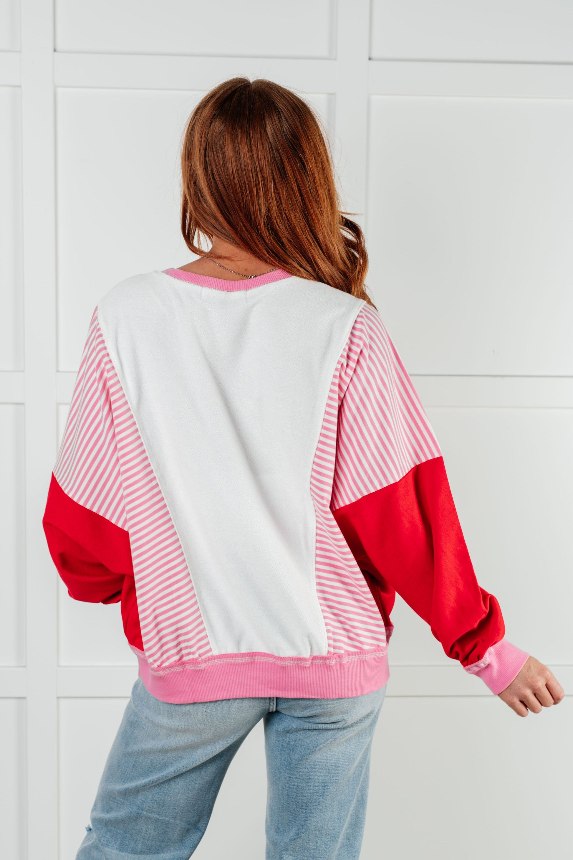 Stripes on My Sleeves Color Block Pullover-Tops-Modish Lily, Tecumseh Michigan