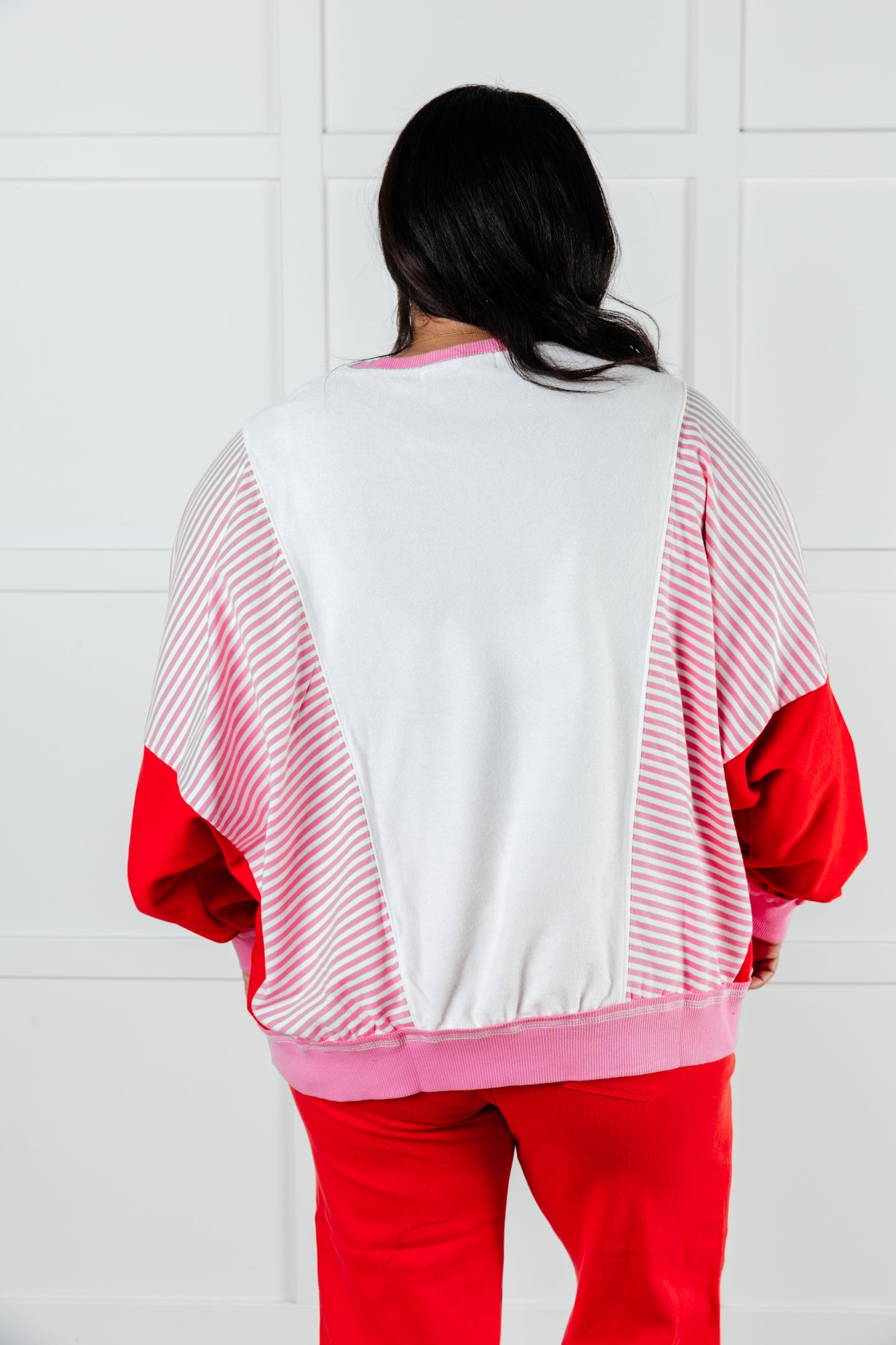 Stripes on My Sleeves Color Block Pullover-Tops-Modish Lily, Tecumseh Michigan