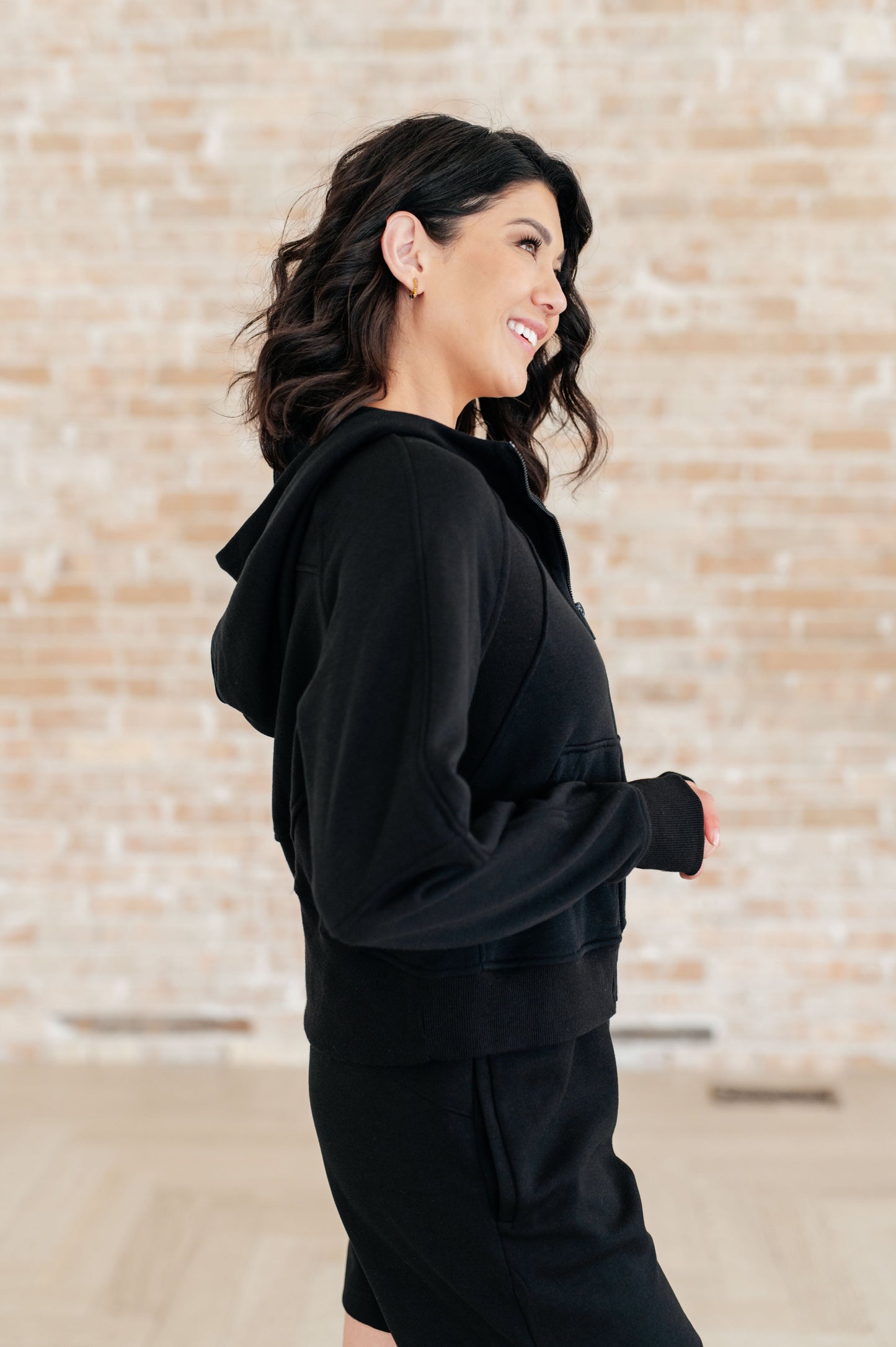 Sun or Shade Zip Up Jacket in Black-Athleisure-Modish Lily, Tecumseh Michigan