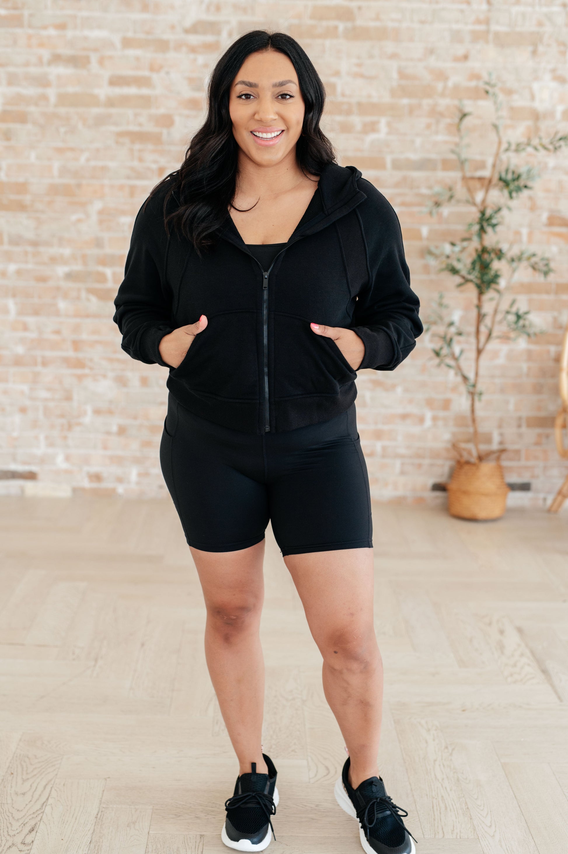 Getting Active Biker Shorts in Black-Athleisure-Modish Lily, Tecumseh Michigan