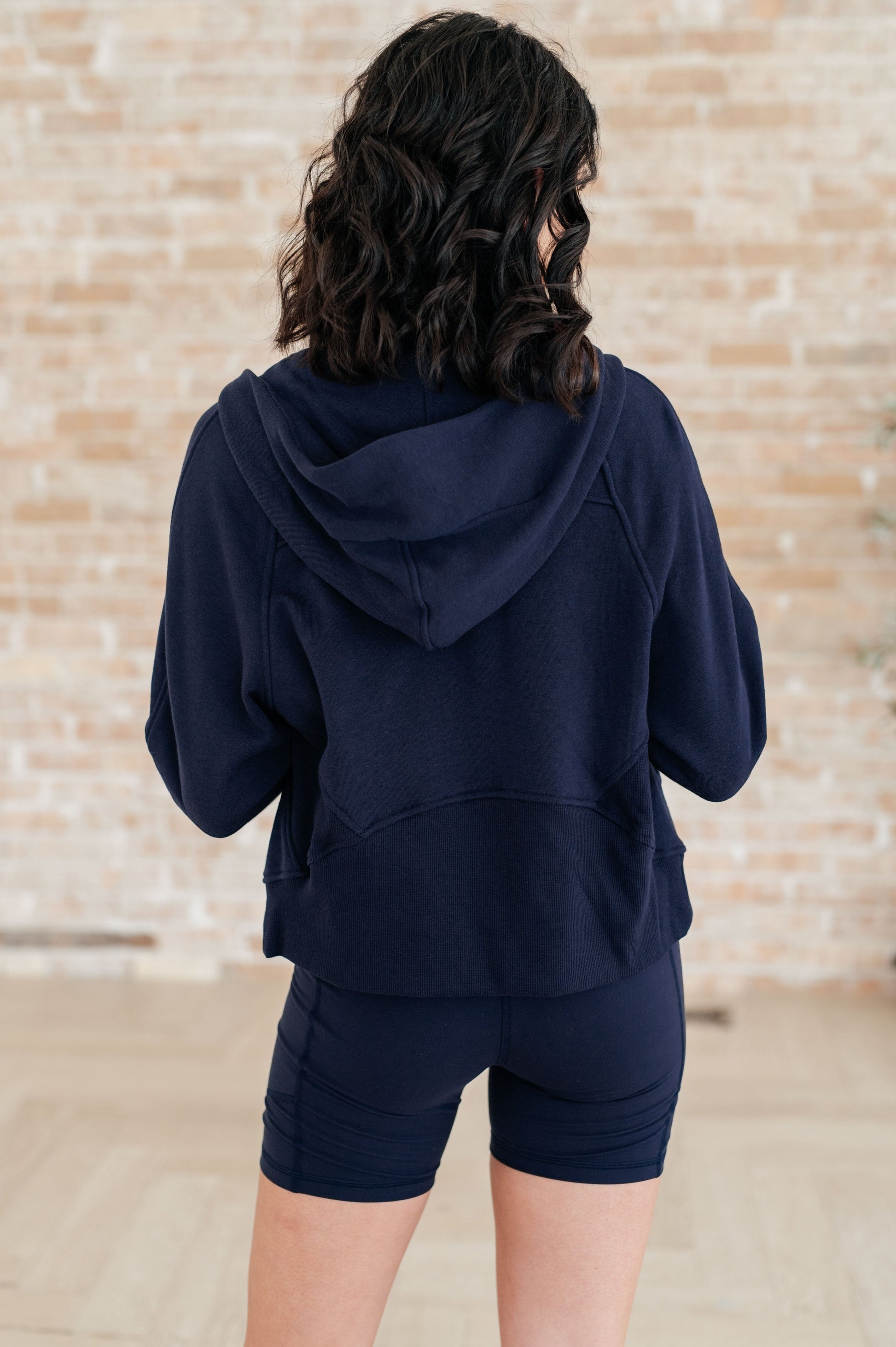 Sun or Shade Zip Up Jacket in Navy-Athleisure-Modish Lily, Tecumseh Michigan