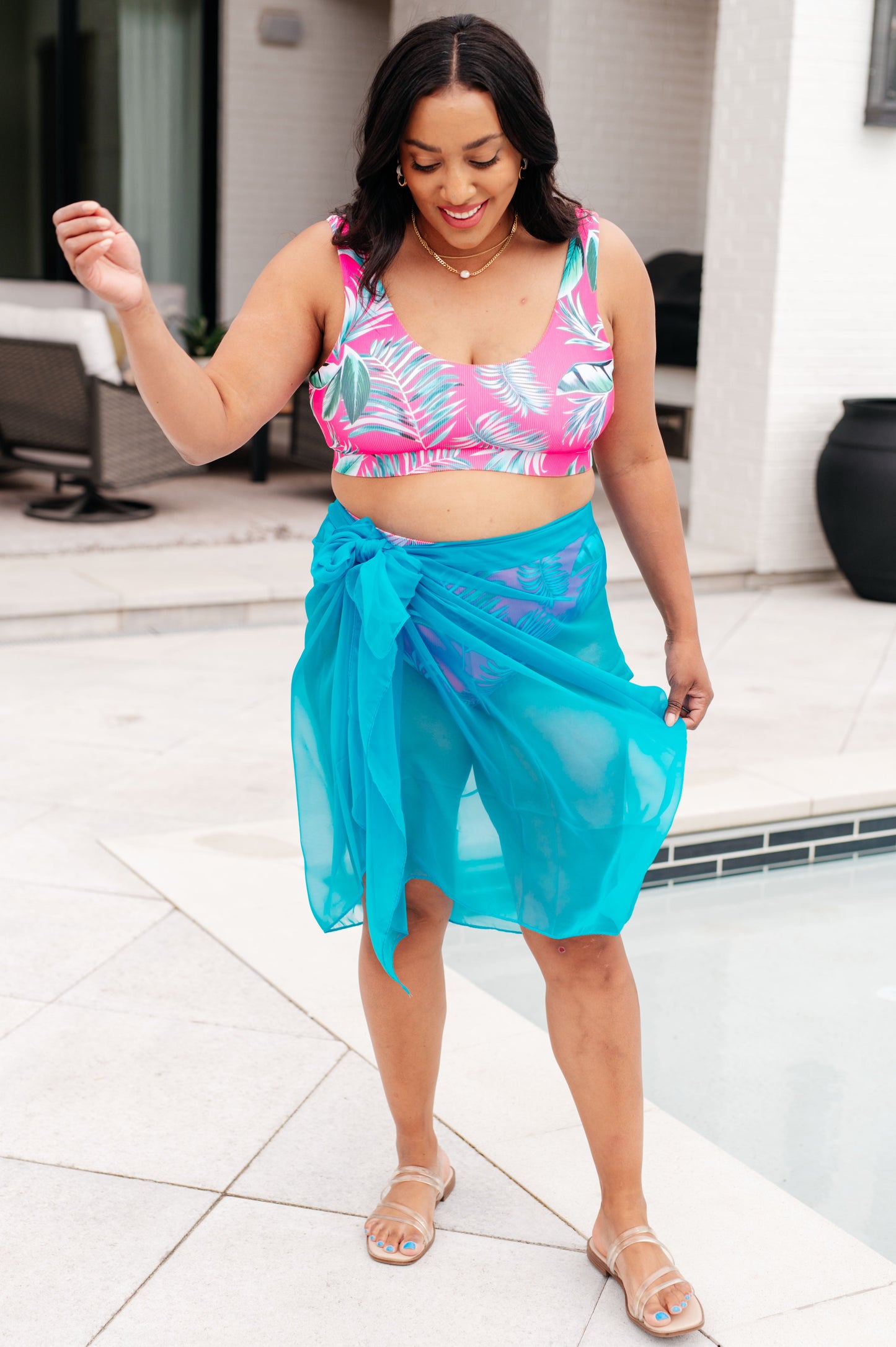 Wrapped In Summer Versatile Swim Cover in Teal-Swimwear-Modish Lily, Tecumseh Michigan