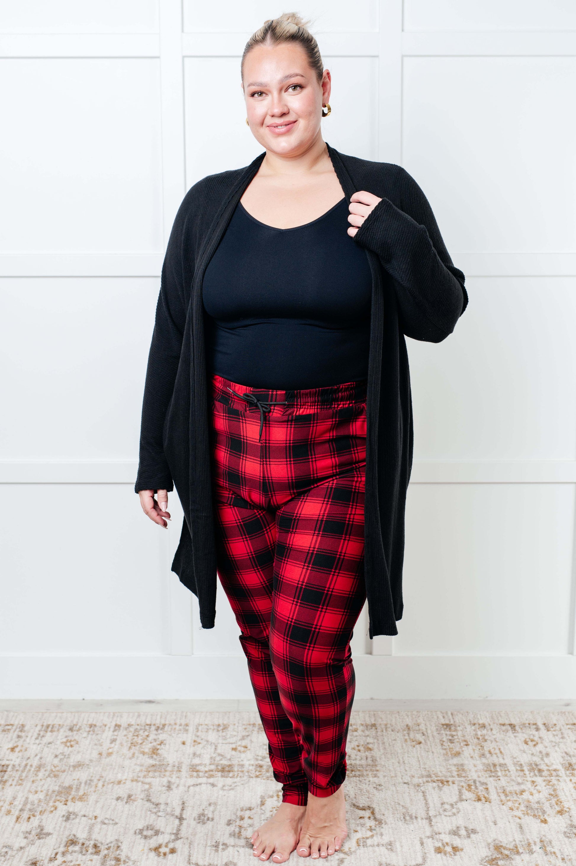 Your New Favorite Joggers in Red Plaid-Bottoms-Modish Lily, Tecumseh Michigan