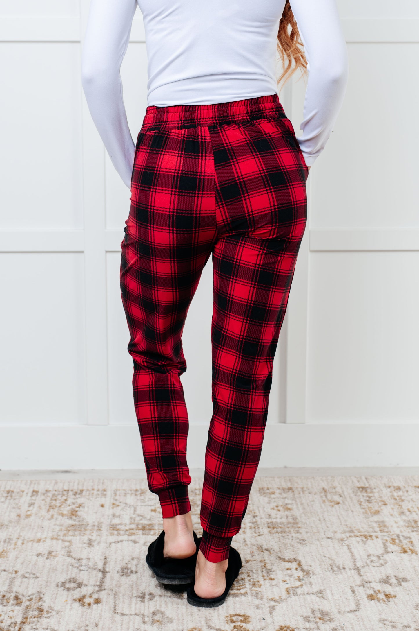 Your New Favorite Joggers in Red Plaid-Bottoms-Modish Lily, Tecumseh Michigan