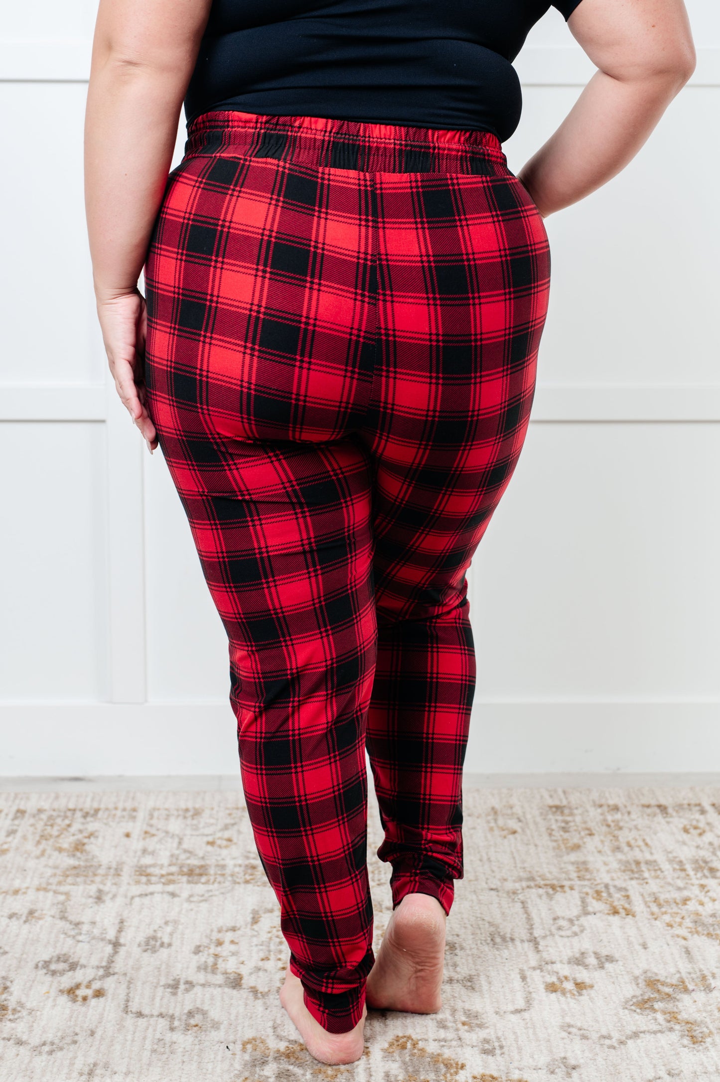 Your New Favorite Joggers in Red Plaid-Bottoms-Modish Lily, Tecumseh Michigan