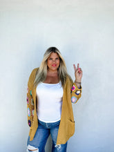 Load image into Gallery viewer, Crochet Sleeve Cardigan- Mustard-Clothing-Modish Lily, Tecumseh Michigan
