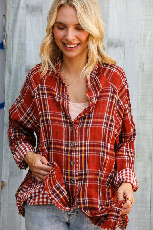 So Country Cute Autumn Flannel Top-Modish Lily, Tecumseh Michigan