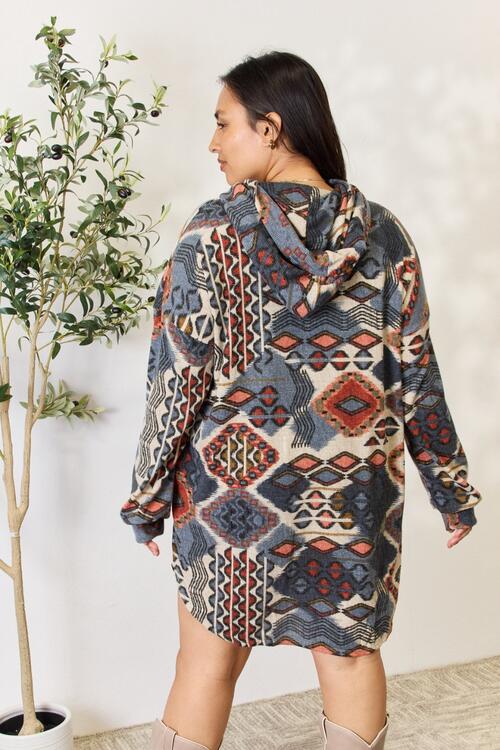 Multi Printed Button Up Hooded Jacket-Modish Lily, Tecumseh Michigan