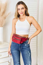 Load image into Gallery viewer, Red Triple Pocket Nylon Fanny Pack-Modish Lily, Tecumseh Michigan
