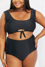 Load image into Gallery viewer, Marina West Swim Sanibel Crop Swim Top and Ruched Bottoms Set in Black-Modish Lily, Tecumseh Michigan
