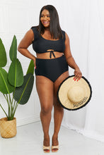 Load image into Gallery viewer, Marina West Swim Sanibel Crop Swim Top and Ruched Bottoms Set in Black-Modish Lily, Tecumseh Michigan
