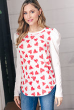 Load image into Gallery viewer, Heart Print French Terry Puff Sleeve Top-Modish Lily, Tecumseh Michigan

