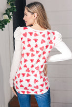 Load image into Gallery viewer, Heart Print French Terry Puff Sleeve Top-Modish Lily, Tecumseh Michigan
