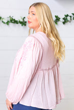 Load image into Gallery viewer, Blush Embroidered Tie String Peasant Top-Modish Lily, Tecumseh Michigan
