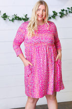 Load image into Gallery viewer, Fuchsia Fit &amp; Flare Midi Pocketed Dress-Modish Lily, Tecumseh Michigan

