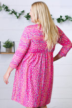 Load image into Gallery viewer, Fuchsia Fit &amp; Flare Midi Pocketed Dress-Modish Lily, Tecumseh Michigan
