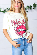 Load image into Gallery viewer, Pastel Yellow Distressed Dreamer Graphic Knit Tee-Modish Lily, Tecumseh Michigan
