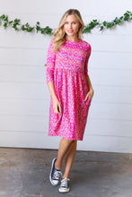 Load image into Gallery viewer, Fuchsia Fit &amp; Flare Midi Pocketed Dress-Modish Lily, Tecumseh Michigan
