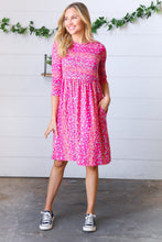 Load image into Gallery viewer, Fuchsia Fit &amp; Flare Midi Pocketed Dress-Modish Lily, Tecumseh Michigan
