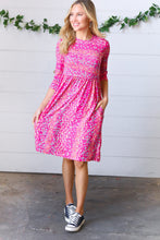 Load image into Gallery viewer, Fuchsia Fit &amp; Flare Midi Pocketed Dress-Modish Lily, Tecumseh Michigan
