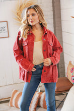 Load image into Gallery viewer, LT Rust Ribbed Cotton Oversized Corduroy Frayed Shacket-Modish Lily, Tecumseh Michigan
