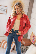 Load image into Gallery viewer, LT Rust Ribbed Cotton Oversized Corduroy Frayed Shacket-Modish Lily, Tecumseh Michigan
