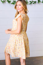 Load image into Gallery viewer, Yellow Floral Button Up Lined Dress-Modish Lily, Tecumseh Michigan

