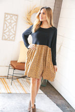 Load image into Gallery viewer, Black Leopard Twofer Pocketed Fit and Flare Dress-Modish Lily, Tecumseh Michigan
